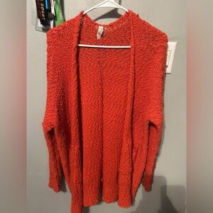 Women’s Orange Open-Front Sweater Cardigan - Unbranded